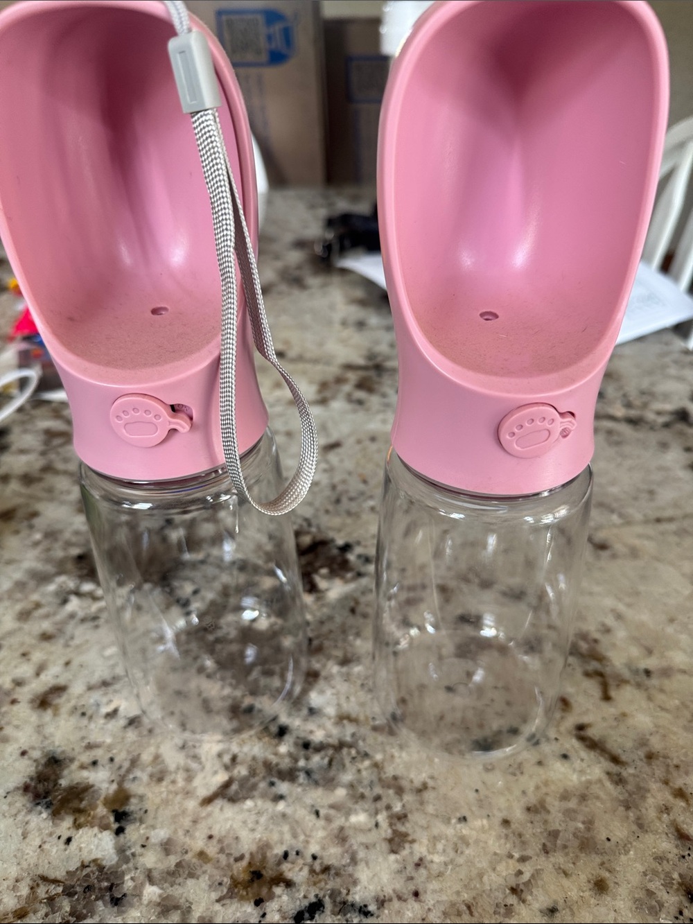Portable Pink Pet Water Bottle - 2 Pack